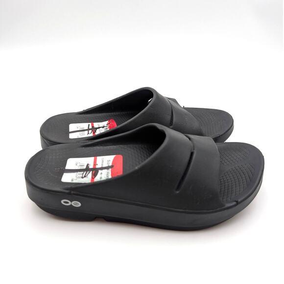 Oofos OOahh Sport Flex Recovery Slide Sandal Unisex Black Size USW6/M4 EU37 - Picture 4 of 11